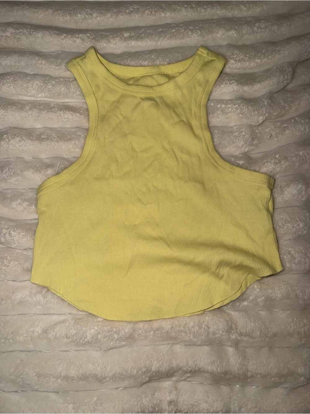 wild fable Yellow Ribbed Racerback Crop Tank